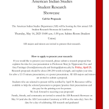 AIS Student Research Showcase Flyer