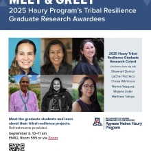 UA 2025 Haury Program's Tribal  Resilience Graduate Research Awardees